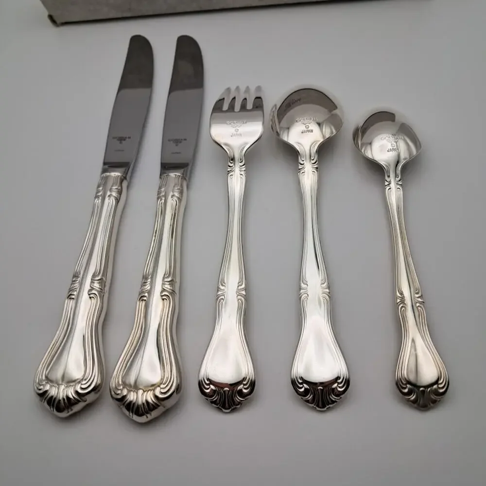 Gorham Valcourt Silverplate 5 Piece Place Set Flatware Japan No Place Fork!